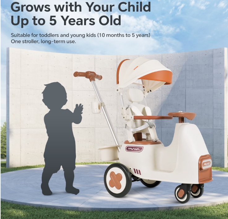 3-in-1 Ride-On Car & Rocker with Push Handle 🚗🌟