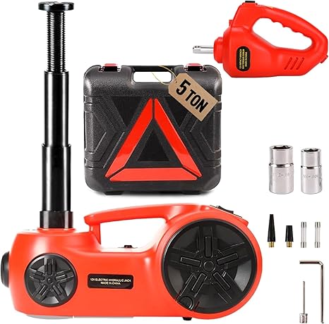 All-in-One Electric Car Jack Kit 🚗💪⚡ - 5-Ton Lift, Impact Wrench & Air Pump