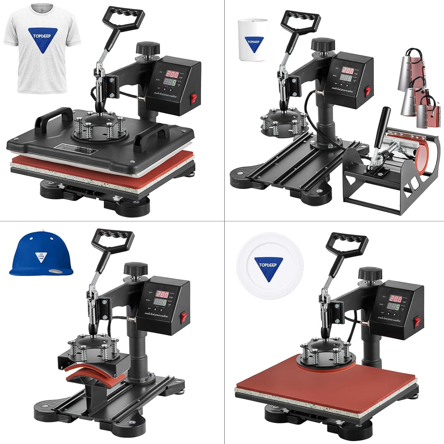 8-in-1 Professional Heat Press Machine Combo | 12x15" Digital Swing-Away for T-Shirt, Hat & Mug 🔥✨