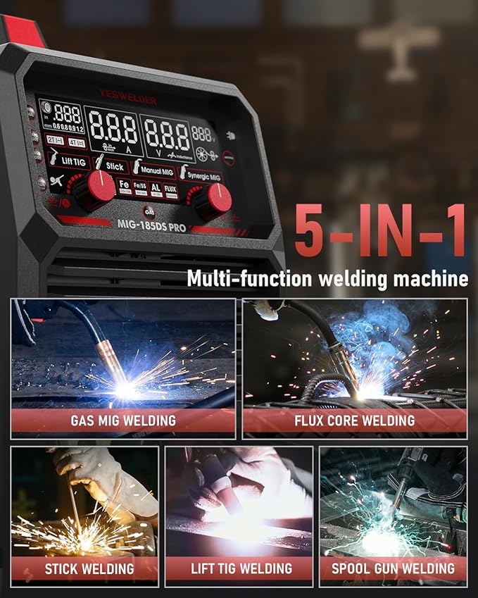 5-in-1 Multi-Process Welder 🛠️ | 185A Power, Dual Voltage