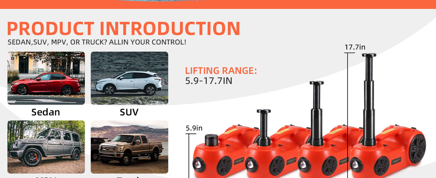 All-in-One Electric Car Jack Kit 🚗💪⚡ - 5-Ton Lift, Impact Wrench & Air Pump